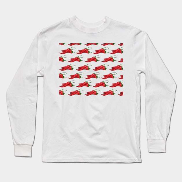 Chile de Arbol (Tree Chili) Pattern Long Sleeve T-Shirt by Florentino